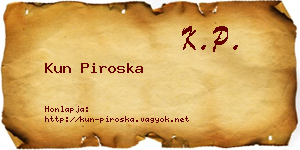Kun Piroska névjegykártya